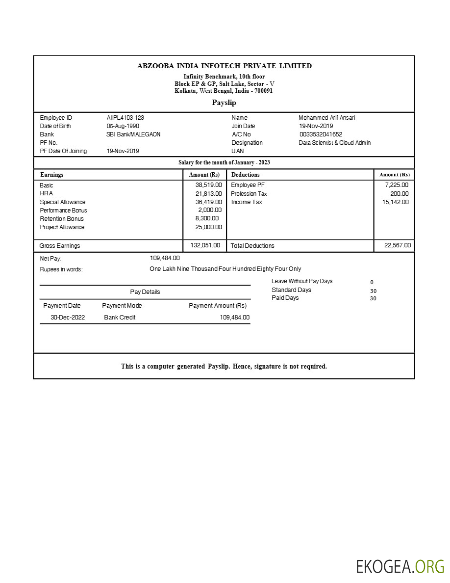 Modèle de fiche de paie Abzooba India Infotech aux formats Word et PDF.pdf, 1